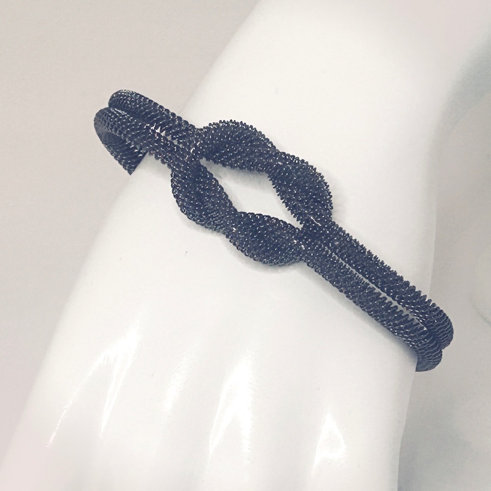 Gunmetal Knot Cuff Bracelet